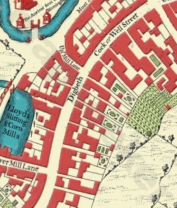 Westley's 1731 plan of Birmingham. Photo courtesy of mapseeker.co.uk