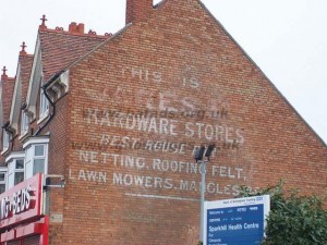 Ghost sign on the Stratford Road. Photographed by Caroline Bunford, image courtesy of The History of Advertsing Trust
