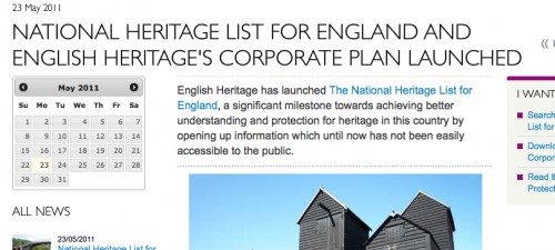 National Heritage List for England and English Heritage