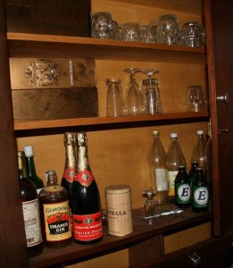 The Director's drinks cupboard in the office of Newman Brothers