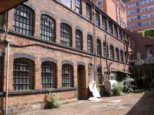 views of building from courtyard, closer