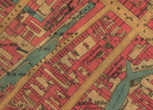 Late 19th-century map showing Fleet Street. Caroline’s daughter, also called Caroline, lived briefly at number 3 Fleet Street in 1891, located near the corner of Newhall Street. Just a stone’s throw away, she may well have seen the construction of Newman Brothers, which began in 1892.