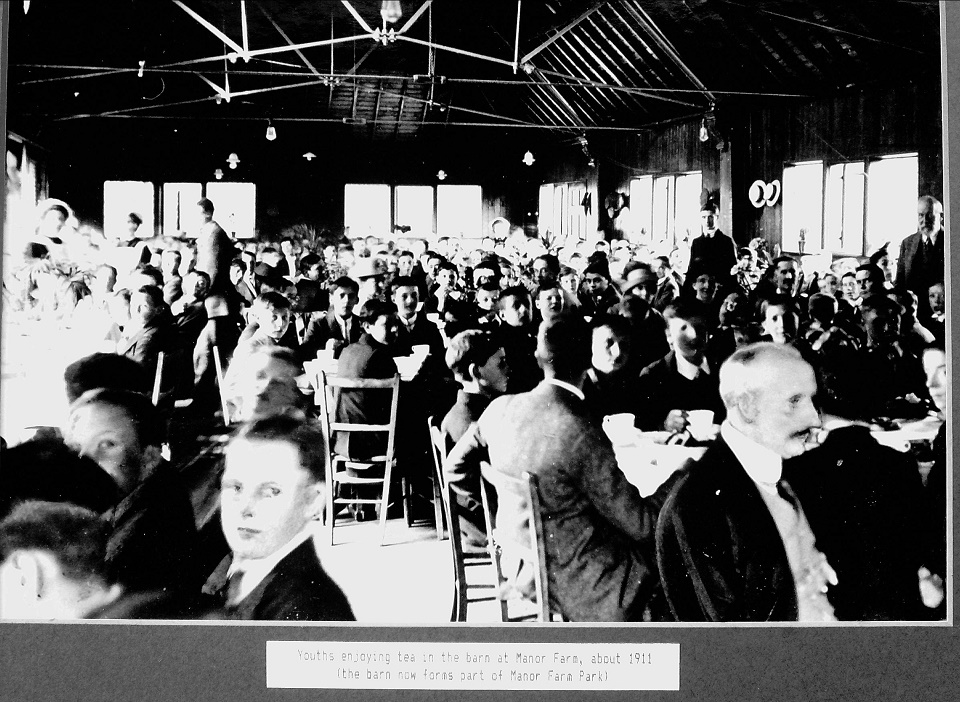 Youths inside barn 1911